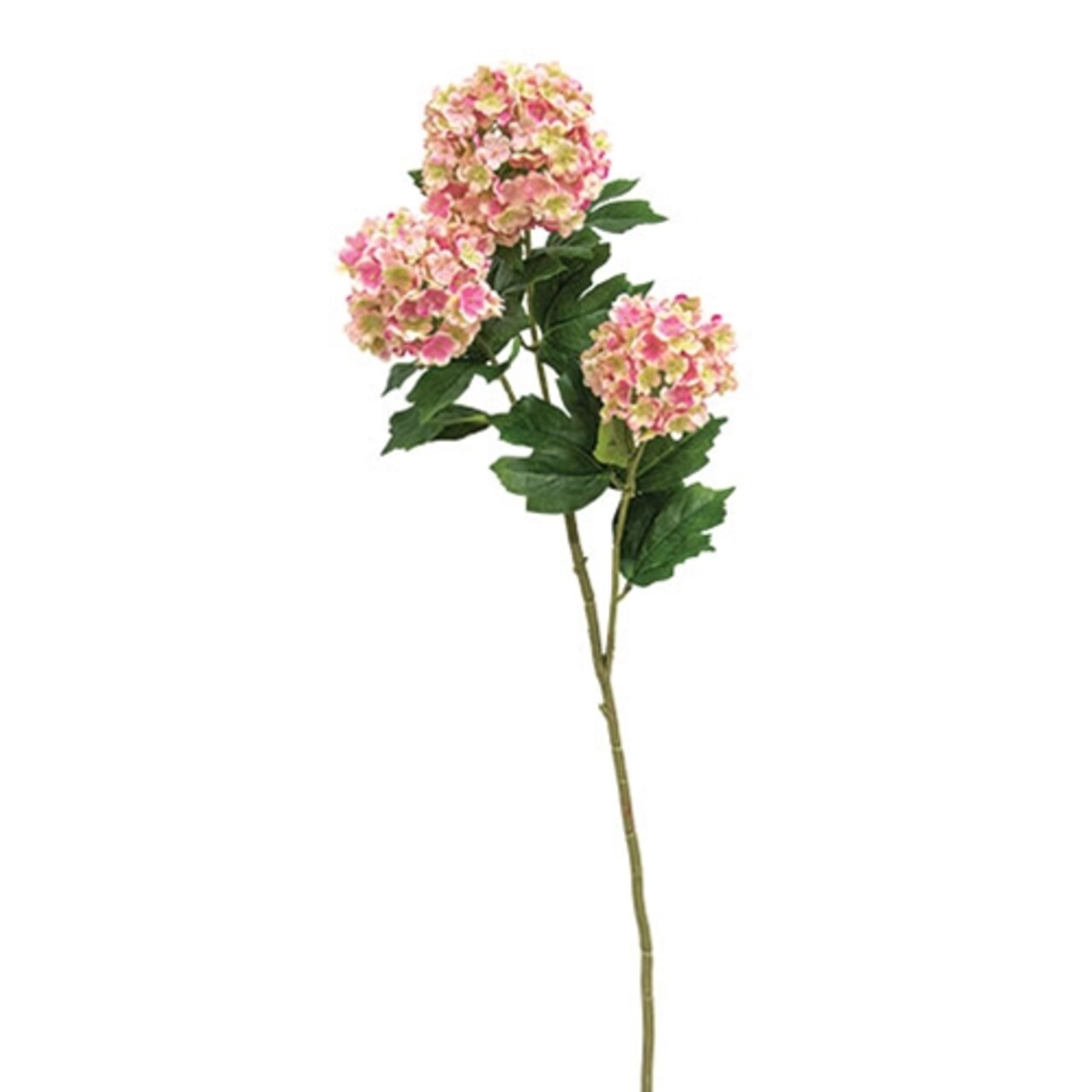 37 Inch Hydrangea Artificial Stem with Green Leaves Floral Vase Filler Set of 3